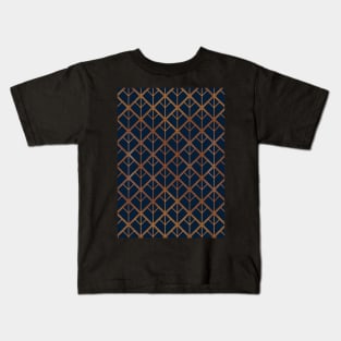 Navy and Copper Geo Kids T-Shirt